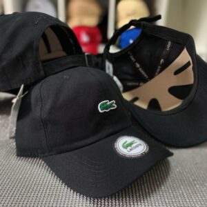 Boné Lacoste Mini Croc - PRETO