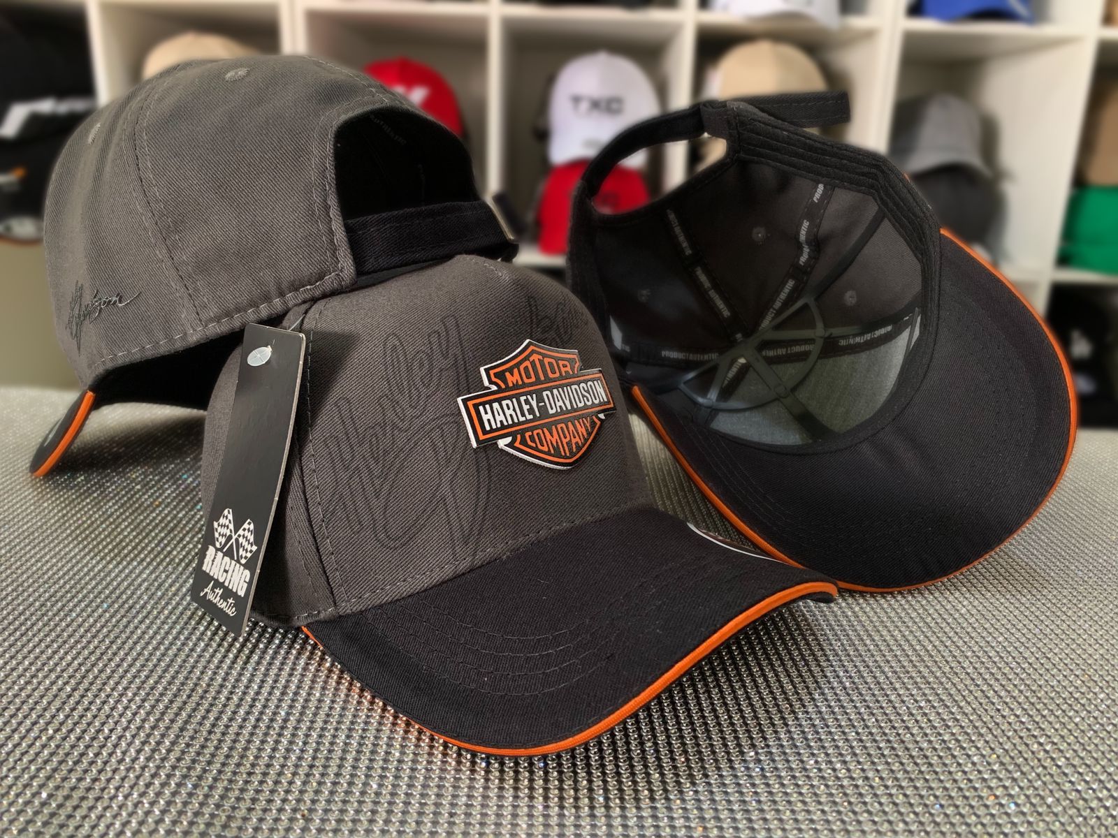 Boné Racing Harley Davidson - CINZA